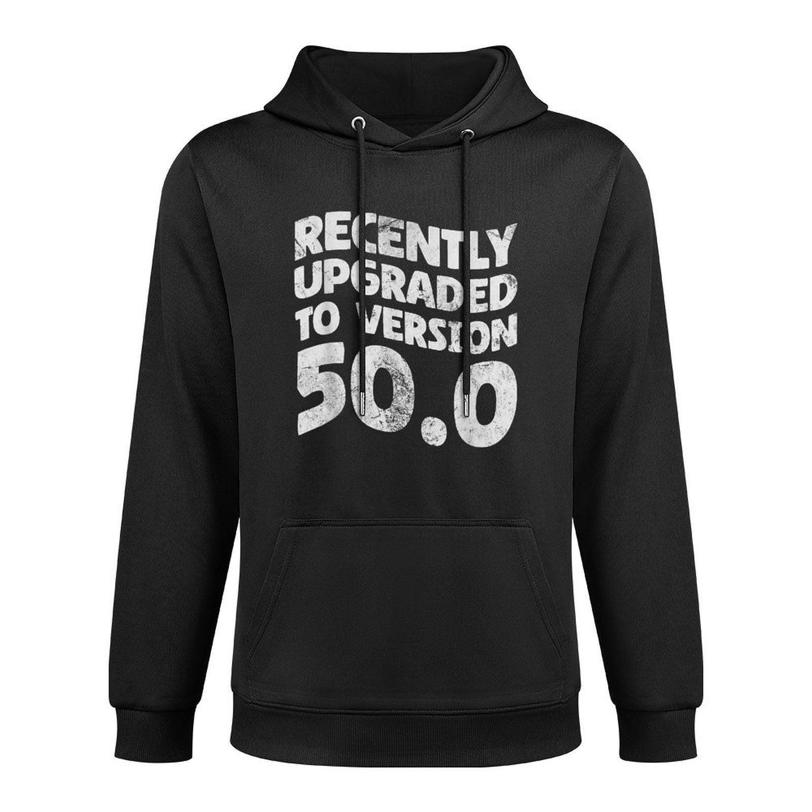 50th Birthday Recently Upgraded To Version 50.0 Distressed Relaxed Fit Hoodie