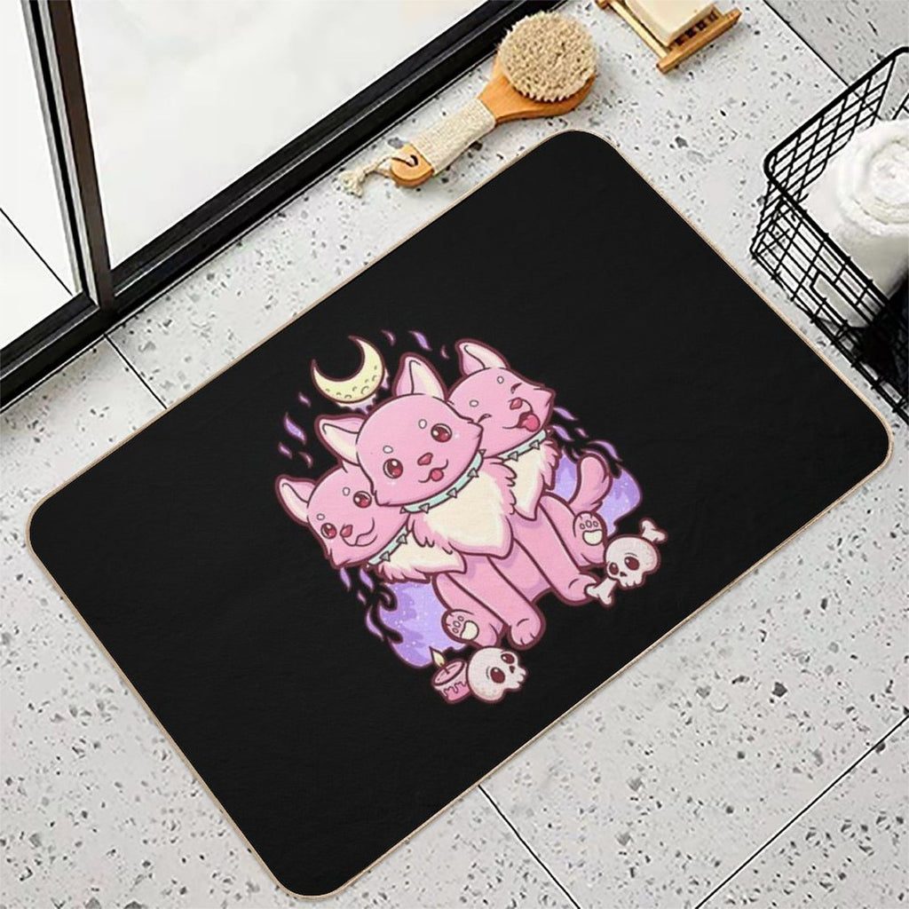 Kawaii Pastel Goth Cute Creepy Occult Cerberus  Multi-Purpose Bath Mat
