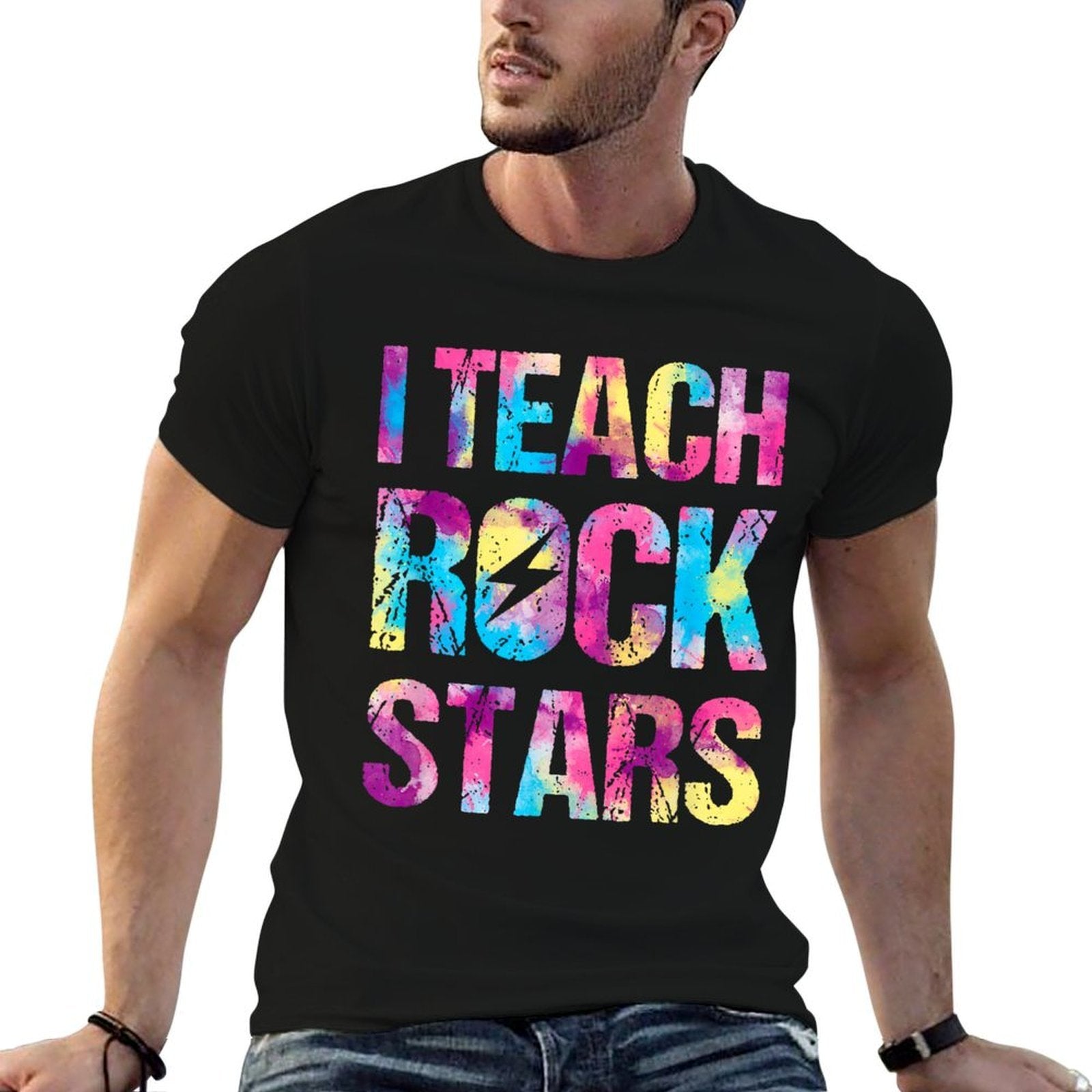 I Teach Rockstars Funny Music Teacher Back to School for Men Women Girls Kids  Summer-ready Fabric T-Shirt
