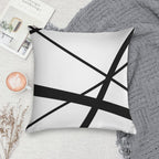 Black And White Geometric Lines Soft Anti-Pilling Throw Pillow