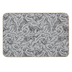 Hounds And Hares - White Dogs on Silver Field  Odorless Bath Mat