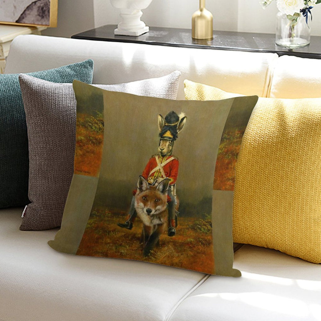 Hare And Fox Cavalry Soft Home Decor Throw Pillow