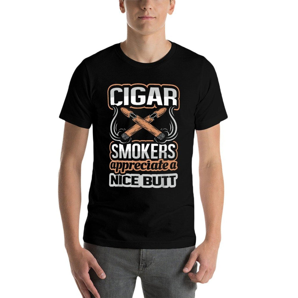 Cigar Smokers Appreciate A Nice Butt Funny Cigar T  Ribbed Collar T-Shirt