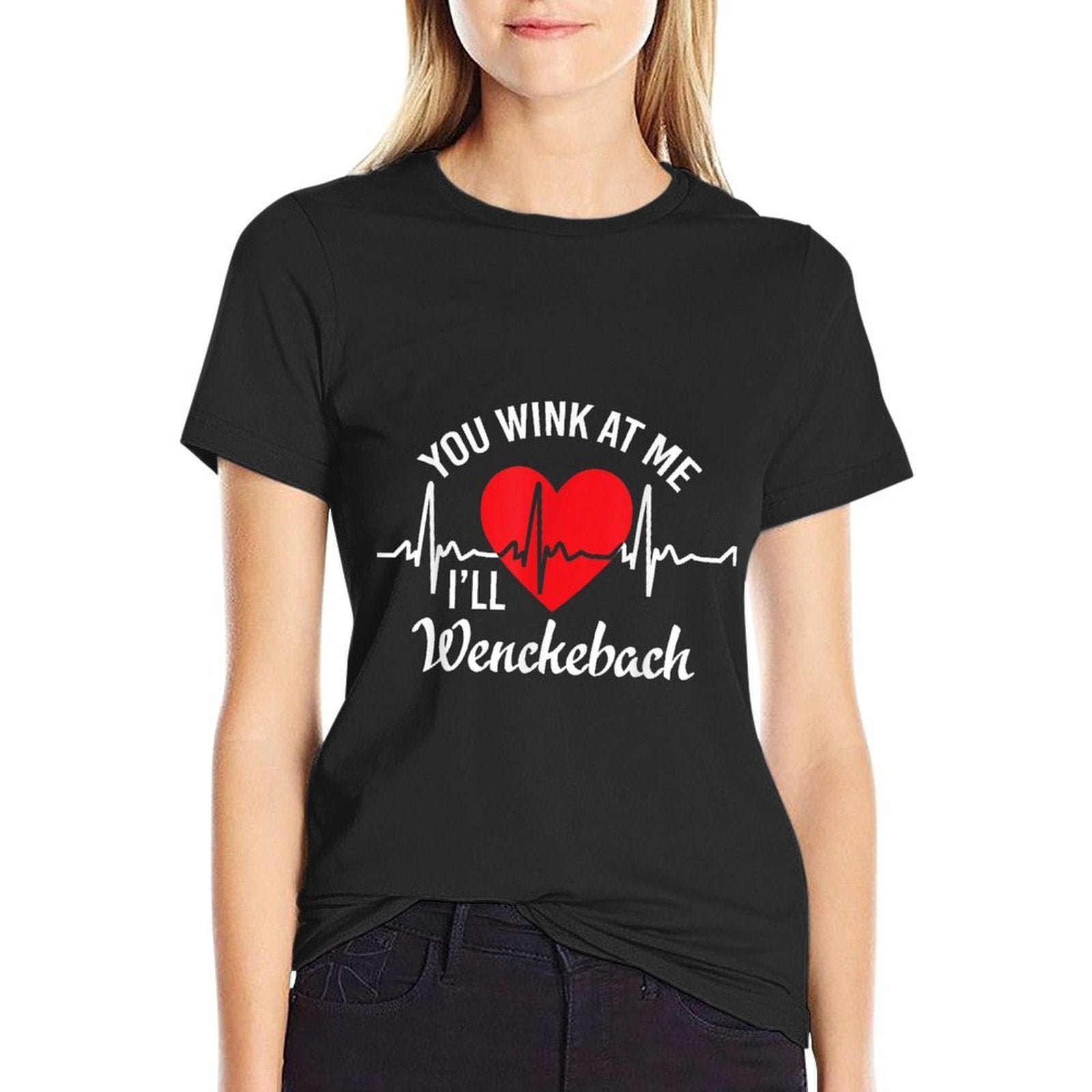 Wink at Me Ill Wenckebach Funny Heart Rhythm Cardiology Pun  Oversized Silhouette T-Shirt