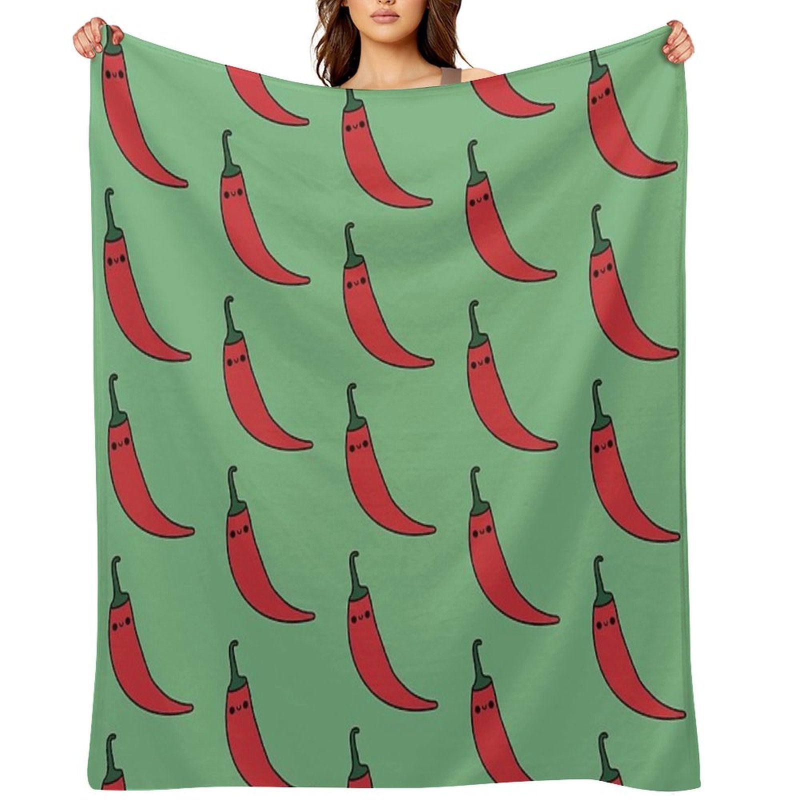 Cute Chili Pepper - Kawaii Gift-ready Throw Blanket