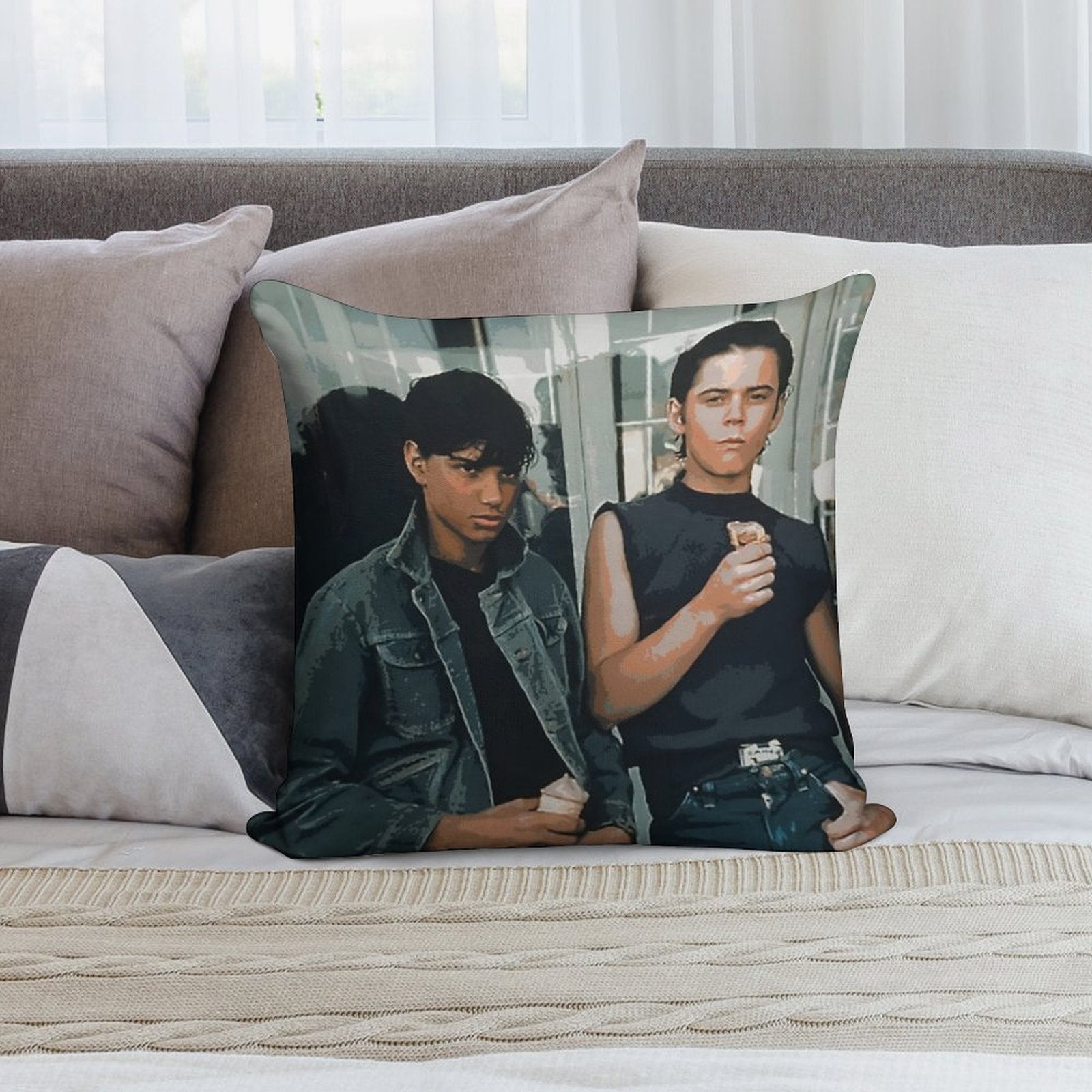 The Outsiders, Greaser, Greasers, Pony Boy, Ponyboy Curtis, C Thomas Howell, Stay Gold, Do It for Johnny, Johnny Cade, Ralph Mac Soft Durable Construction Throw Pillow