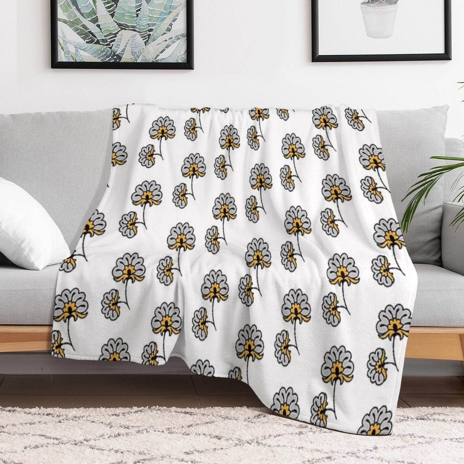 Pheux Flowers Easy Care Throw Blanket