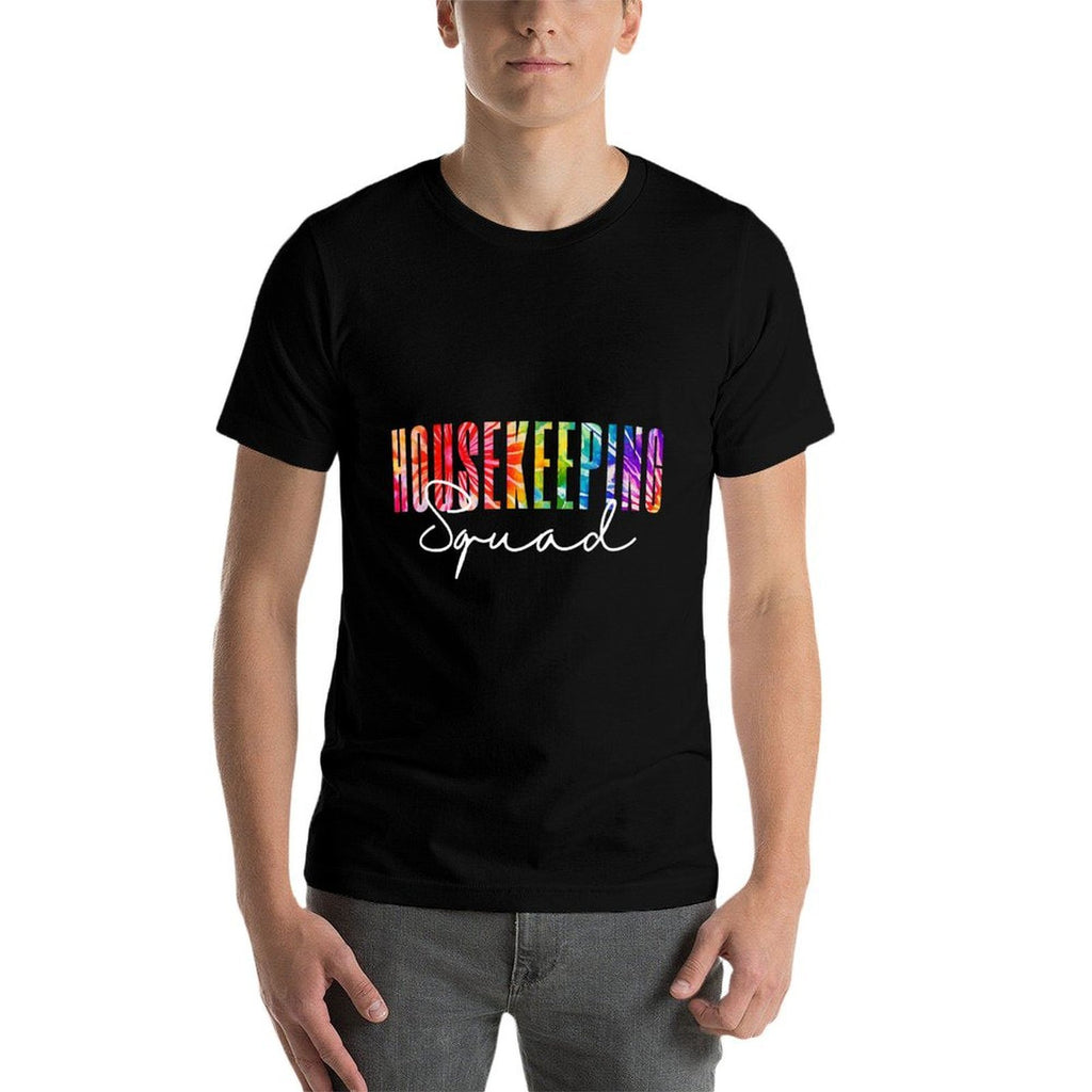 Housekeeping Squad Tie Dye Cleaning Staff School Janitor  Graphic-printed T-Shirt