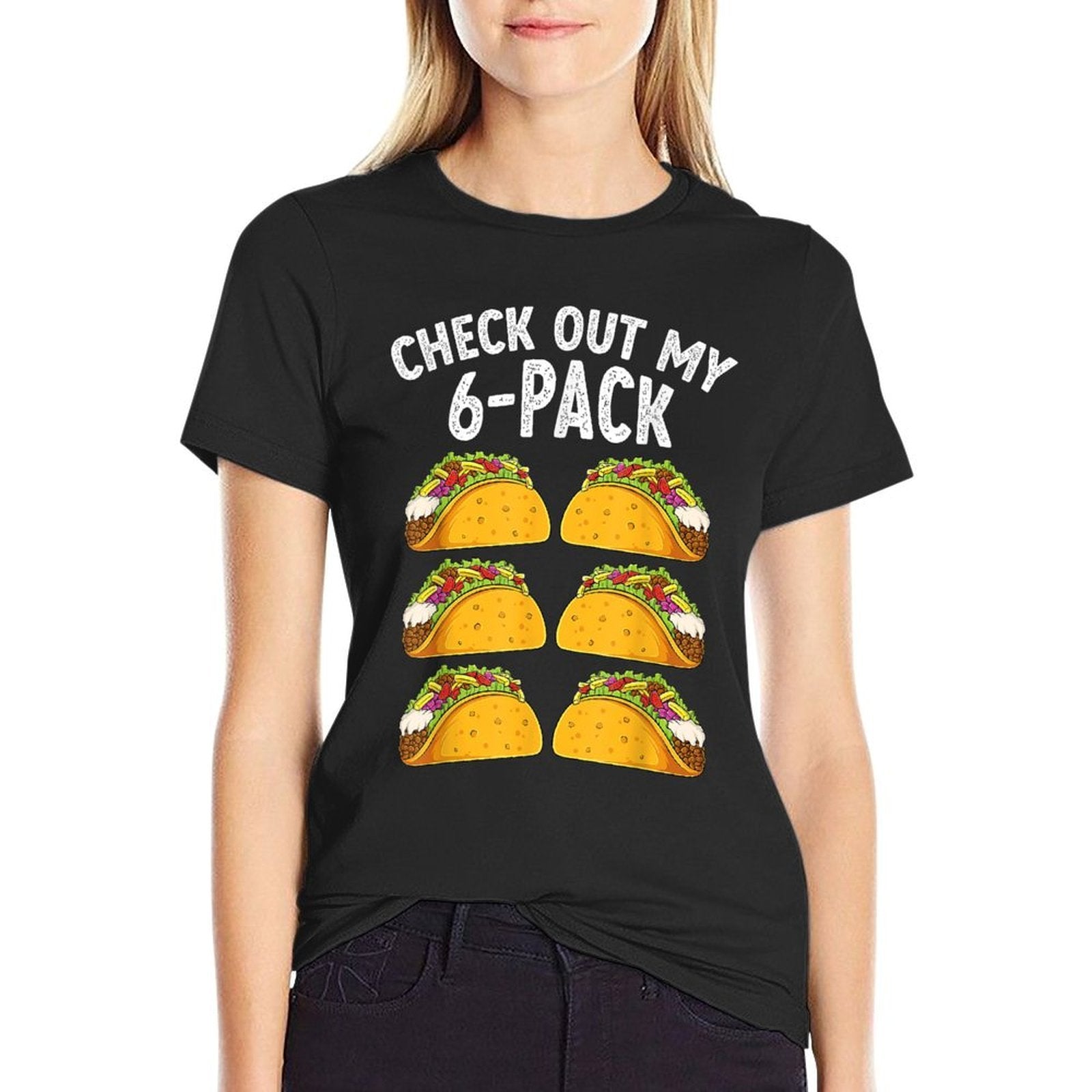 Tacos 6 Pack Abs Fitness Bodybuilder Gym Cinco De Mayo  Oversized Silhouette T-Shirt
