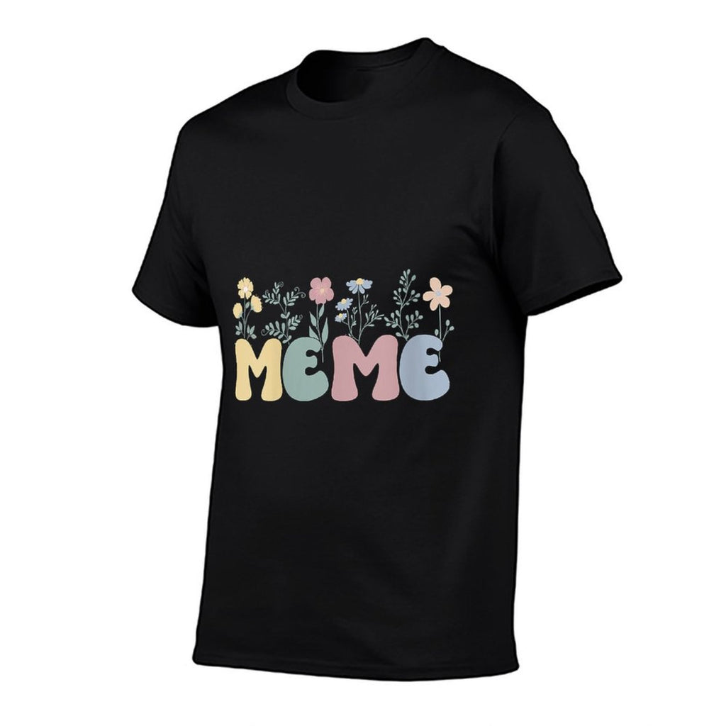 Womens Groovy Meme Grandmother Flowers Meme Grandma  Slim-fit Cut T-Shirt