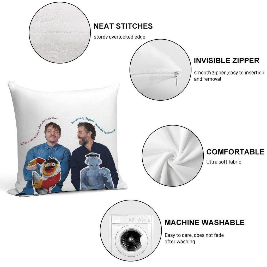 Muppets Pedro Pascal And Oscar Isaac Are Friendship Goals Soft Decorative Cover Throw Pillow