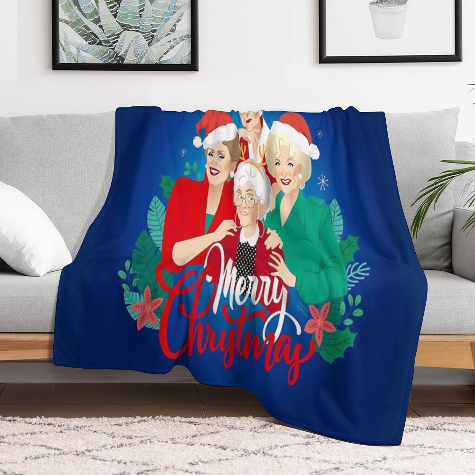 Christmas Girls! Machine-washable Throw Blanket