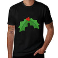 Holly - Holly And Berries Christmas  Ribbed Collar T-Shirt