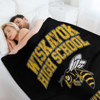 Wiskayok High School Yellowjackets Soccer - Yellowjackets Sustainable Throw Blanket