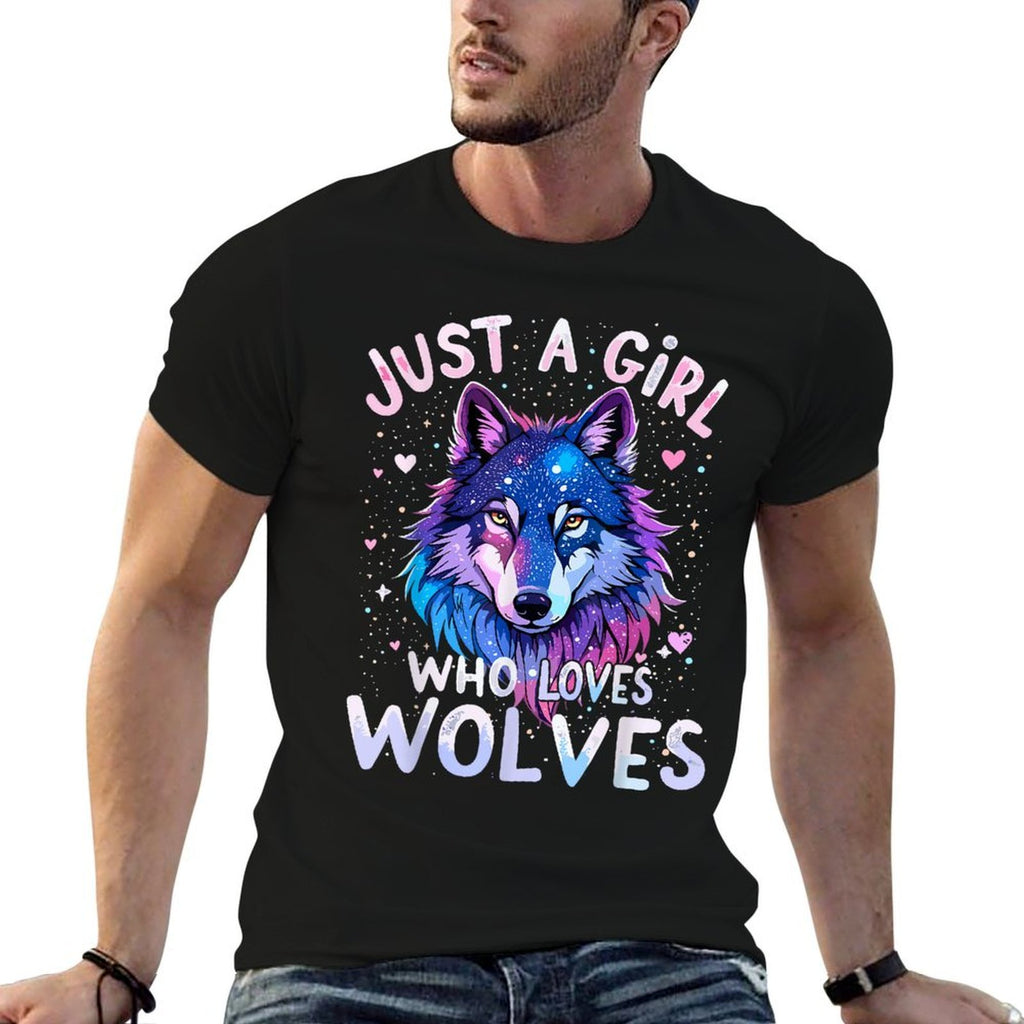 Wolf Colorful Just A Girl Who Loves Wolves  Quick-drying T-Shirt