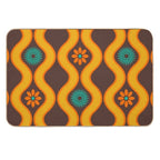 1970's Retro Vintage Seventies Floral Flowers Pattern  Rapid-Drying Bath Mat
