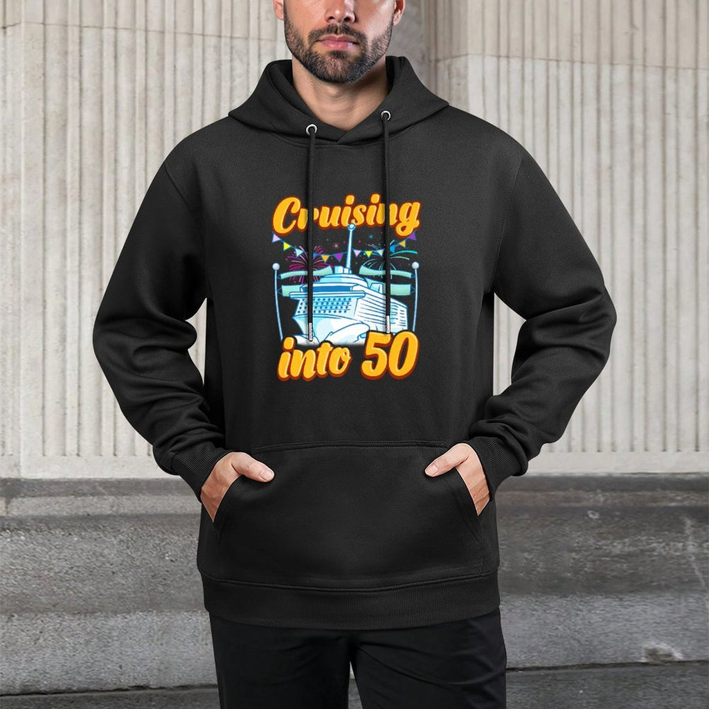 Cruising Into 50 Years Cruisin 50th Birthday Cruise Gift Premium Layering Staple Hoodie
