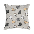 Kittens And Fish Pattern Soft High-Density Material Throw Pillow