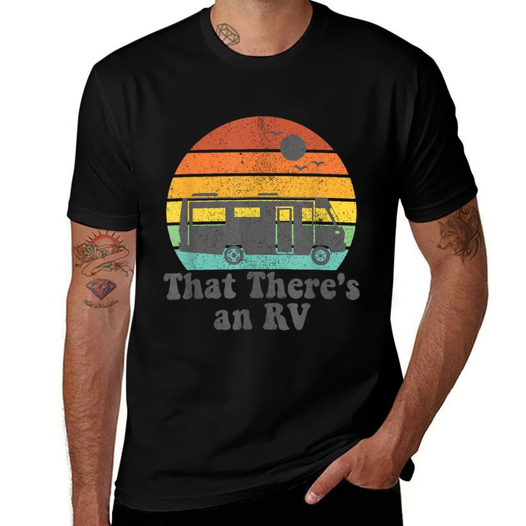 That Theres An RV Funny Camping Retro Camper Trailer Gift  Slim-fit Cut T-Shirt