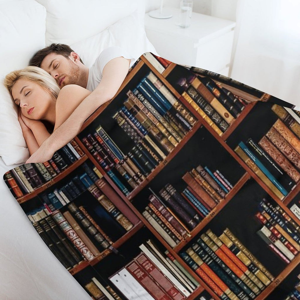 Full Bookshelf, Book And Reading Lovers Easy Care Throw Blanket
