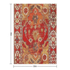 Transylvanian West Anatolian Carpet Print Plush Throw Blanket