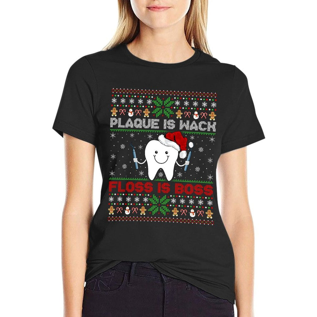 Dentist Plaque Wack Floss Is Boss Ugly Dentist Christmas Sweatshirt  Lightweight T-Shirt
