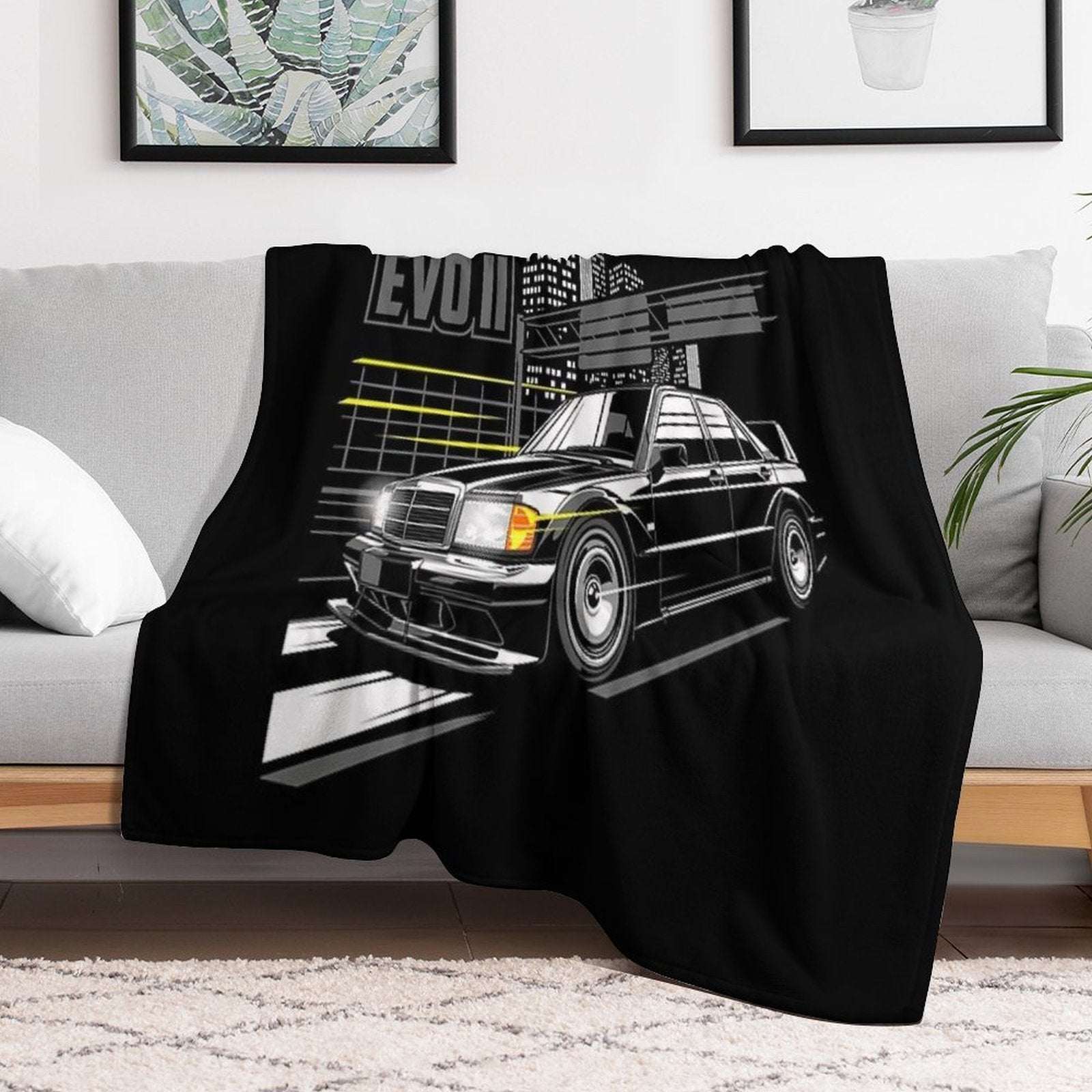 Mercedes Benz 190E AMG Evolution II Travel-friendly Throw Blanket