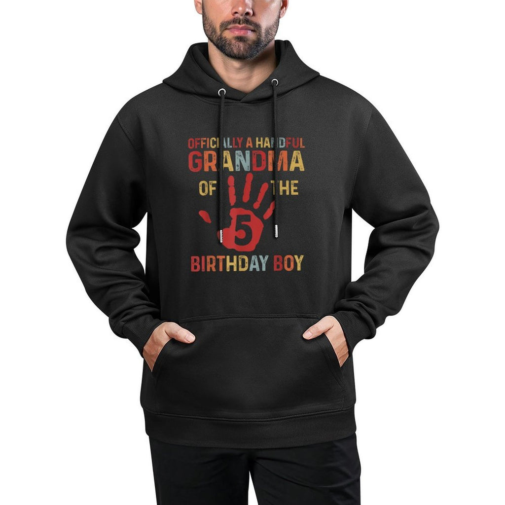 Officially A Handful Grandma Of The Birthday Boy 5 Year Old Easy Care Hoodie