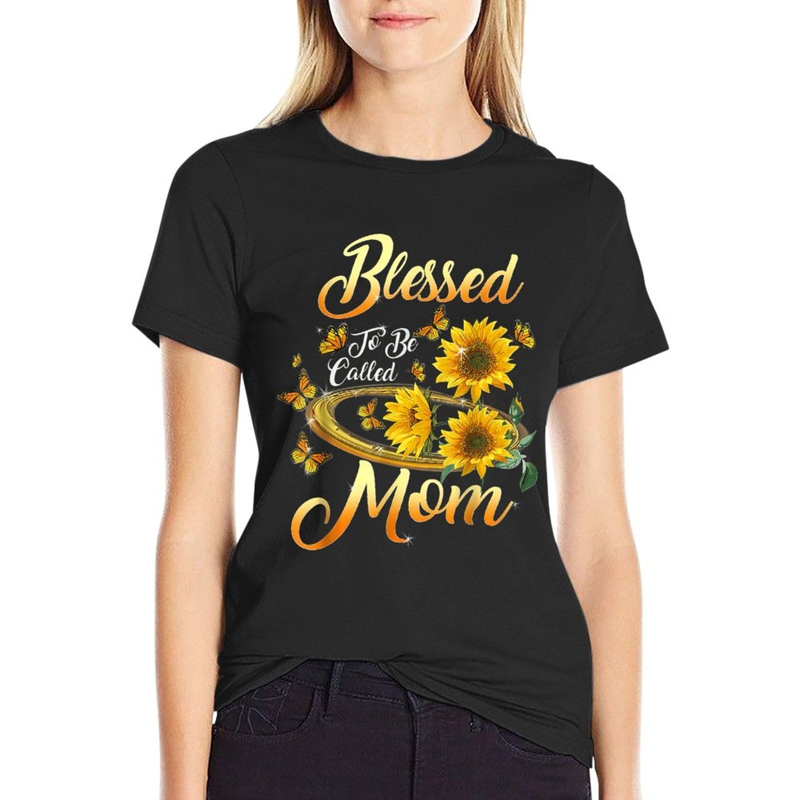 Blessed To Be Called Mom Sunflower Mothers Day  Moisture-wicking T-Shirt
