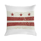 Washington DC Flag W Vintage Map Soft Durable Construction Throw Pillow