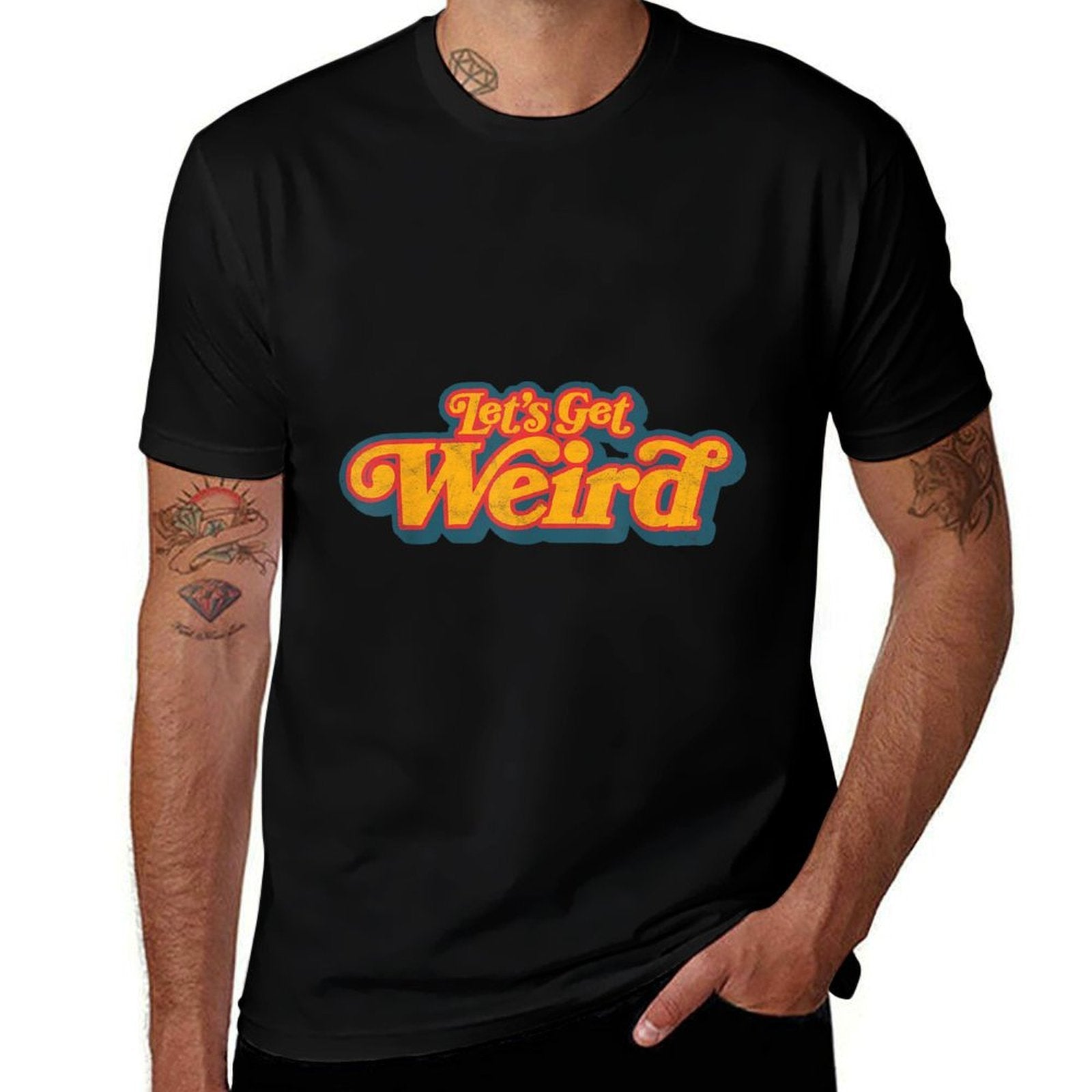 Lets Get Weird Vintage Festival Typography  Soft T-Shirt