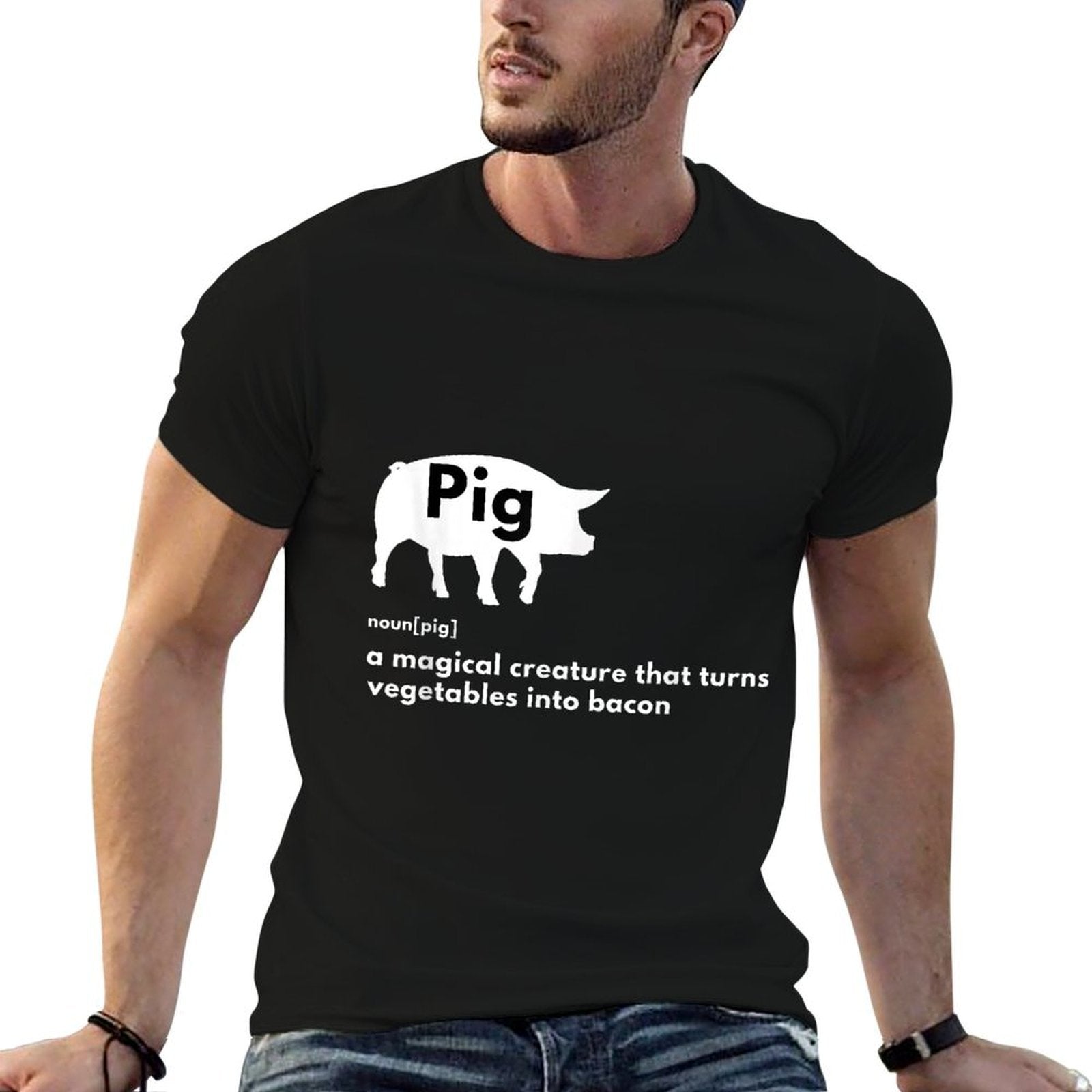 Hilarious Pig Definition - Funny Bacon Lover  Foodie  Odor-resistant T-Shirt