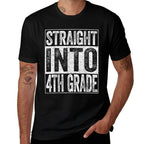 Straight Into 4th Grade Boy Girl Back To School  Lightweight T-Shirt
