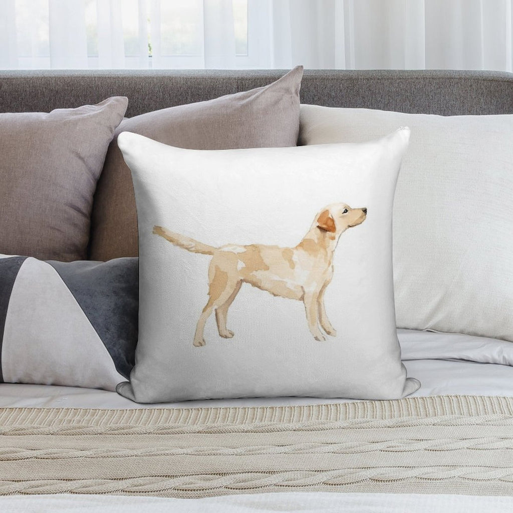 Yellow Lab Silhouette Watercolor Soft Anti-Pilling Throw Pillow