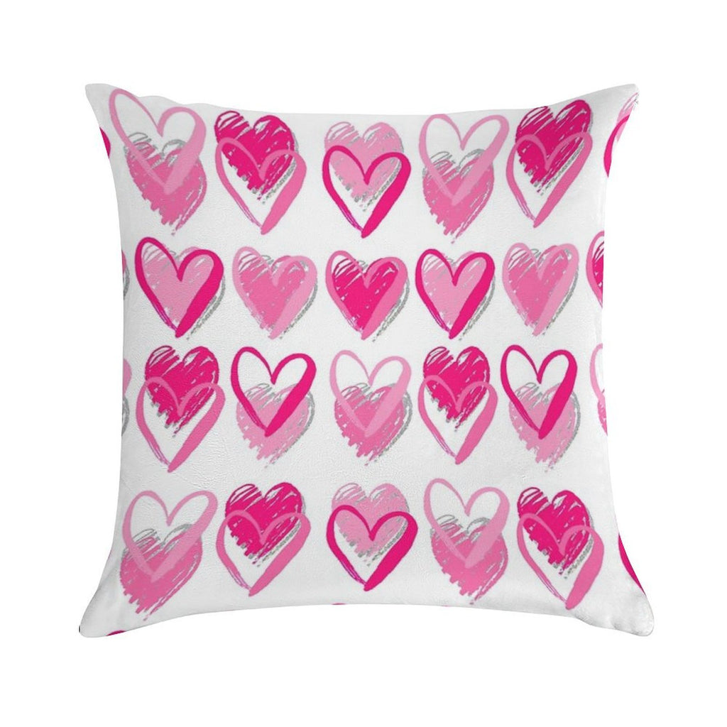 Pink Hearts Soft Style Accent Throw Pillow