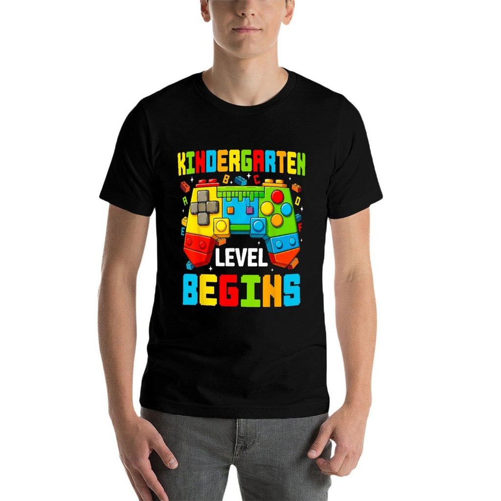 Master Builder Blocks Gaming Kindergarten Level Begins  Fade-proof Color T-Shirt