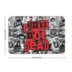 Punk Flyers Collage Punkrock Punks Not Dead Stencil  Fade-Resistant Bath Mat