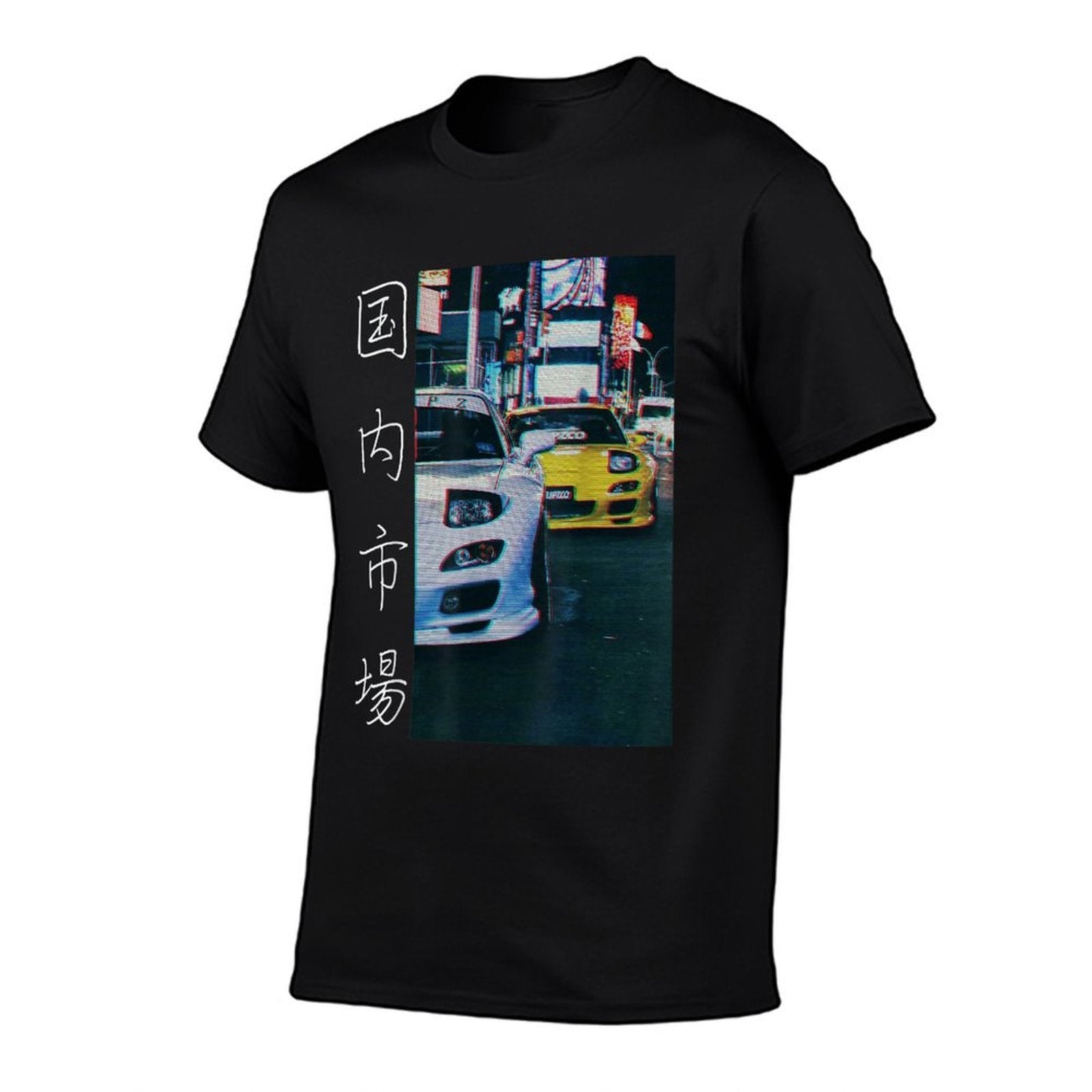 Distress Two Legendary JDM RX-7 Sport Cars Night Drift  Soft T-Shirt