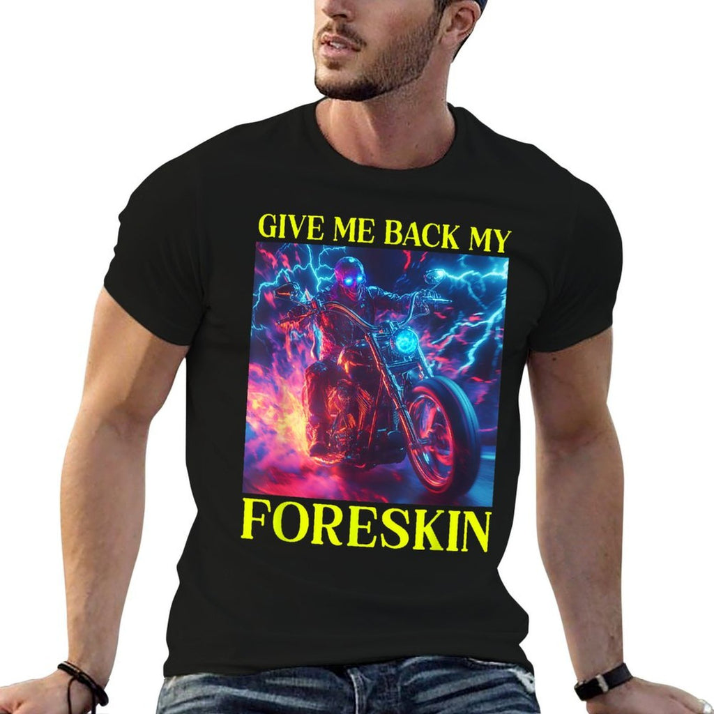 Give Me Back My Foreskin Funny Edgy Hard Skeleton Meme  Rolled Sleeves T-Shirt