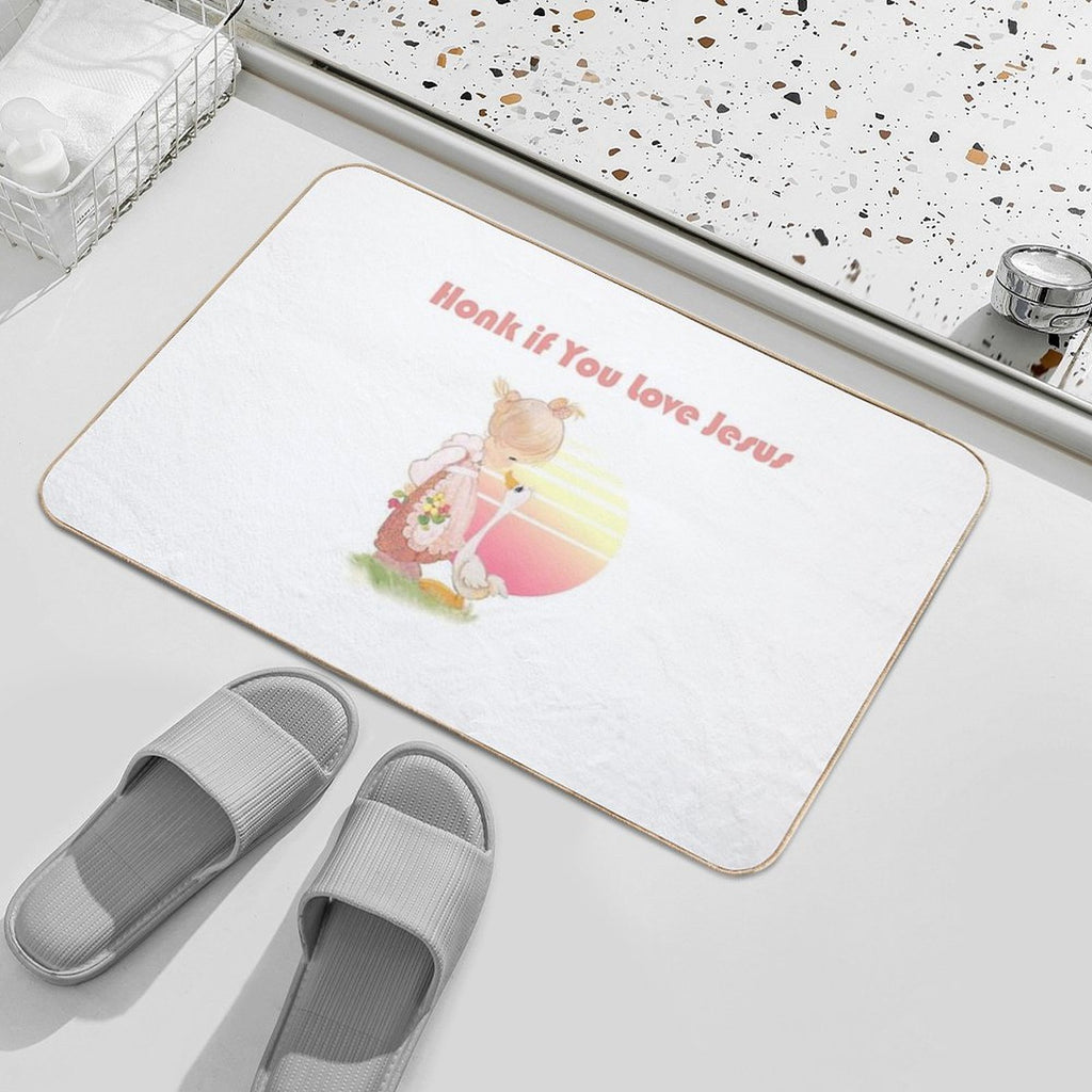 Honk If You Love Jesus  Easy Maintenance Bath Mat