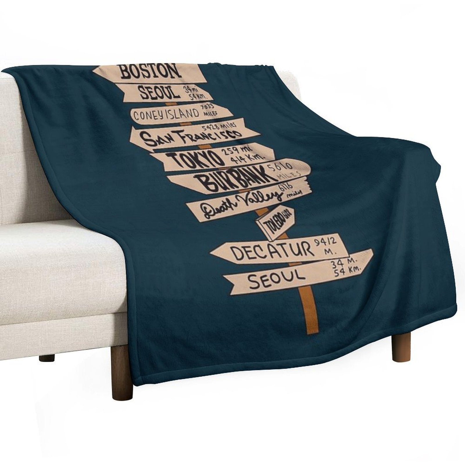 Mash Location Signpost25 Easy Care Throw Blanket