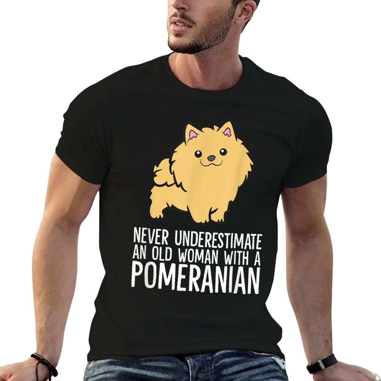 Never Underestimate An Old Woman With A Pomeranian  Versatile T-Shirt