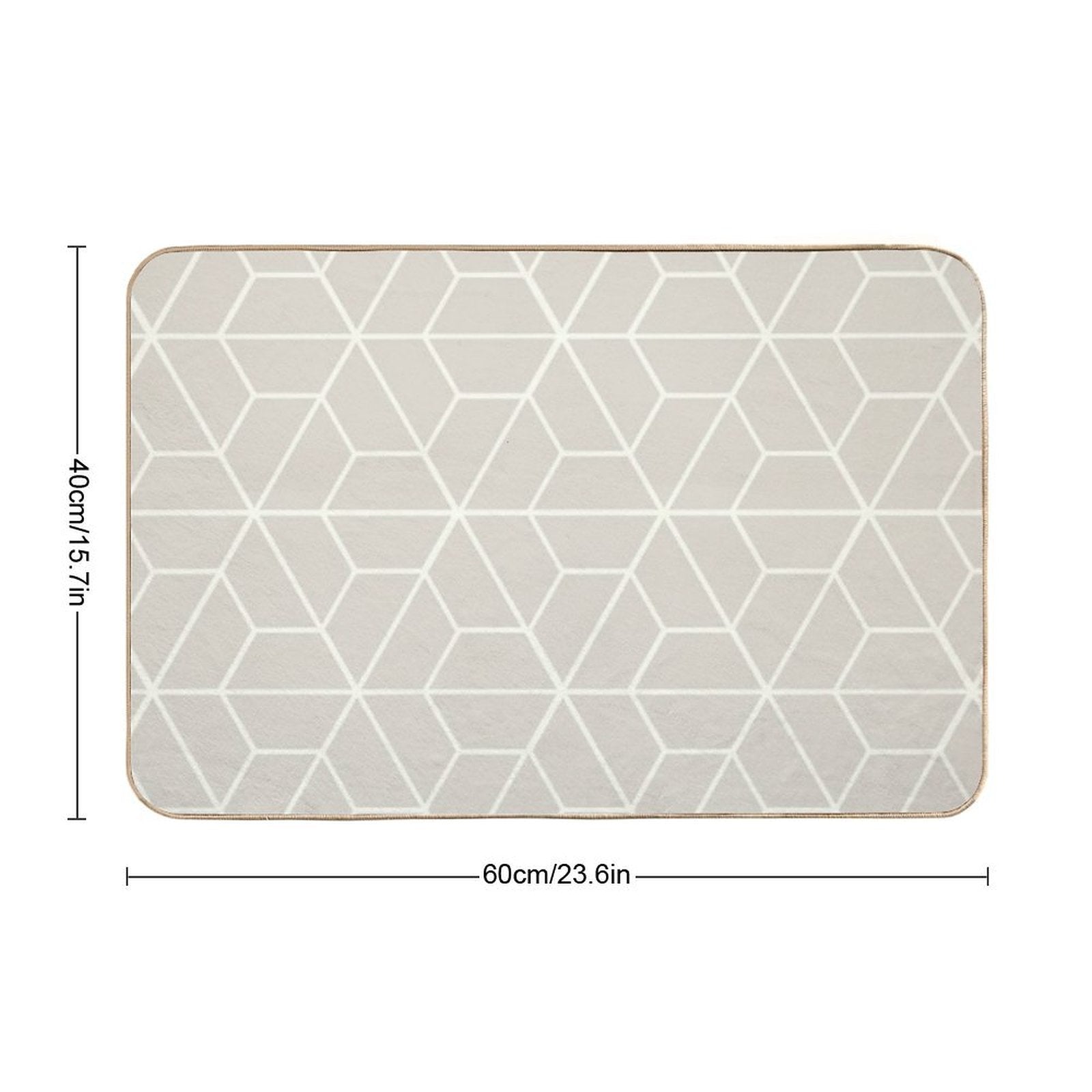 Serene Retro Mosaic - Linen Beige And White  Toxin-Free Bath Mat