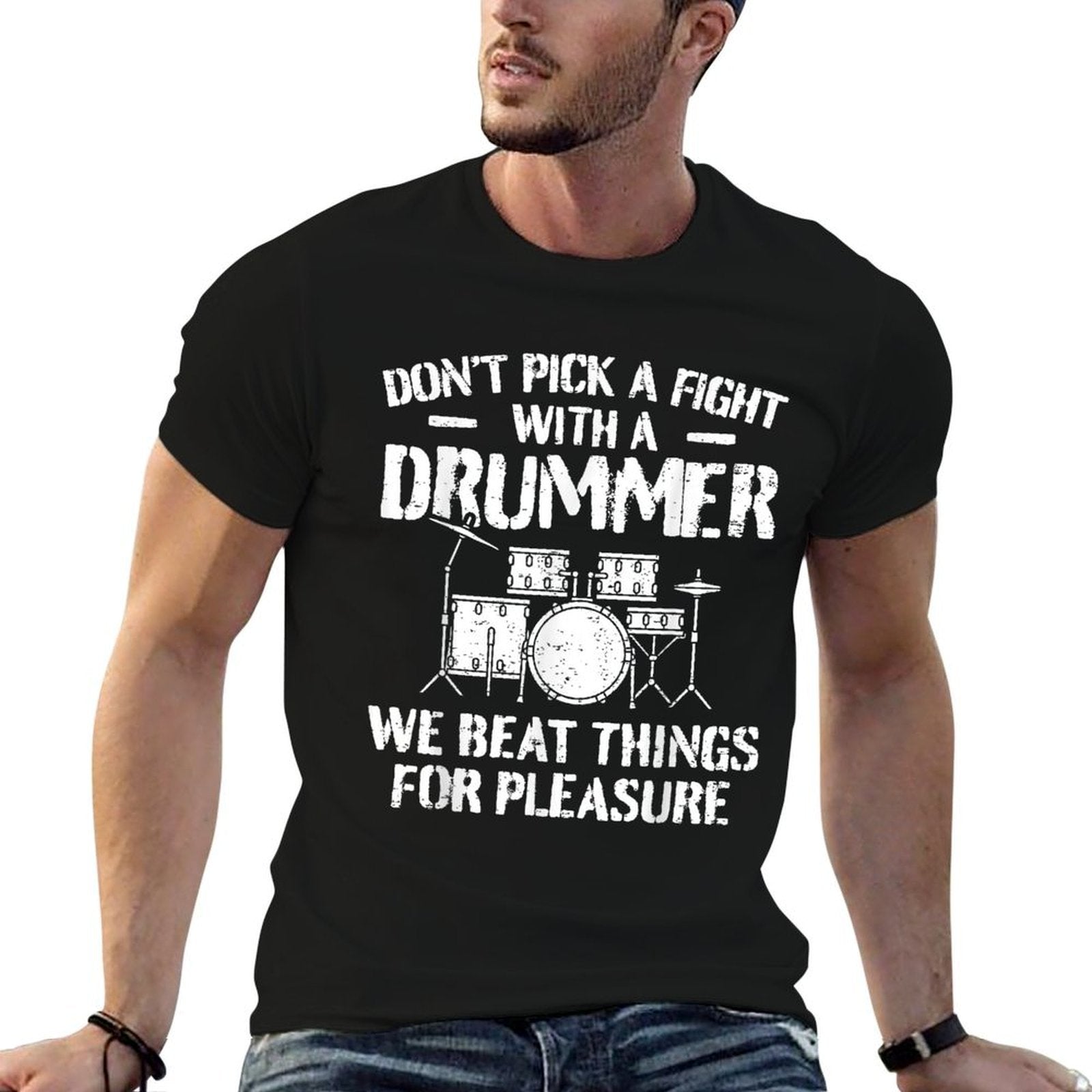 Funny Drummer Drumming Drums Percussionist I Beating Things  Versatile T-Shirt
