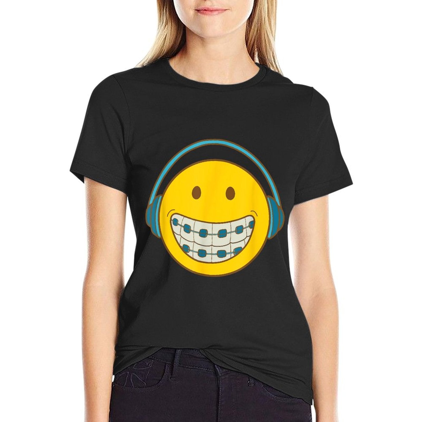 SMILE BRACE FACE Orthodontic Orthodontist Orthodontal  Oversized Silhouette T-Shirt