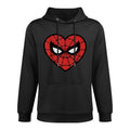 Marvel Spider-Man Face Mask Valentines Heart Logo Pilling-Resistant Hoodie
