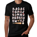 Alphabet Baseball ABCs Letters Kids Boys Girls Teacher  Graphic-printed T-Shirt