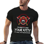 Funny Firefighter Crew Save Your Kitty Proud Fireman  Wrinkle-resistant T-Shirt