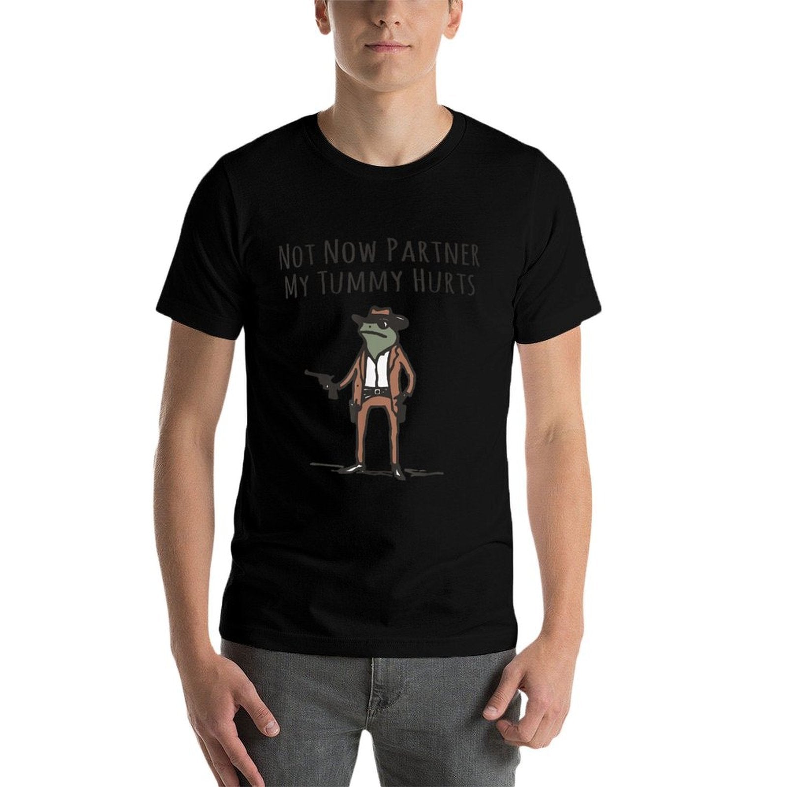 Not Now Partner My Tummy Hurts Funny Stomach Ache Survivor  Heathered Texture T-Shirt
