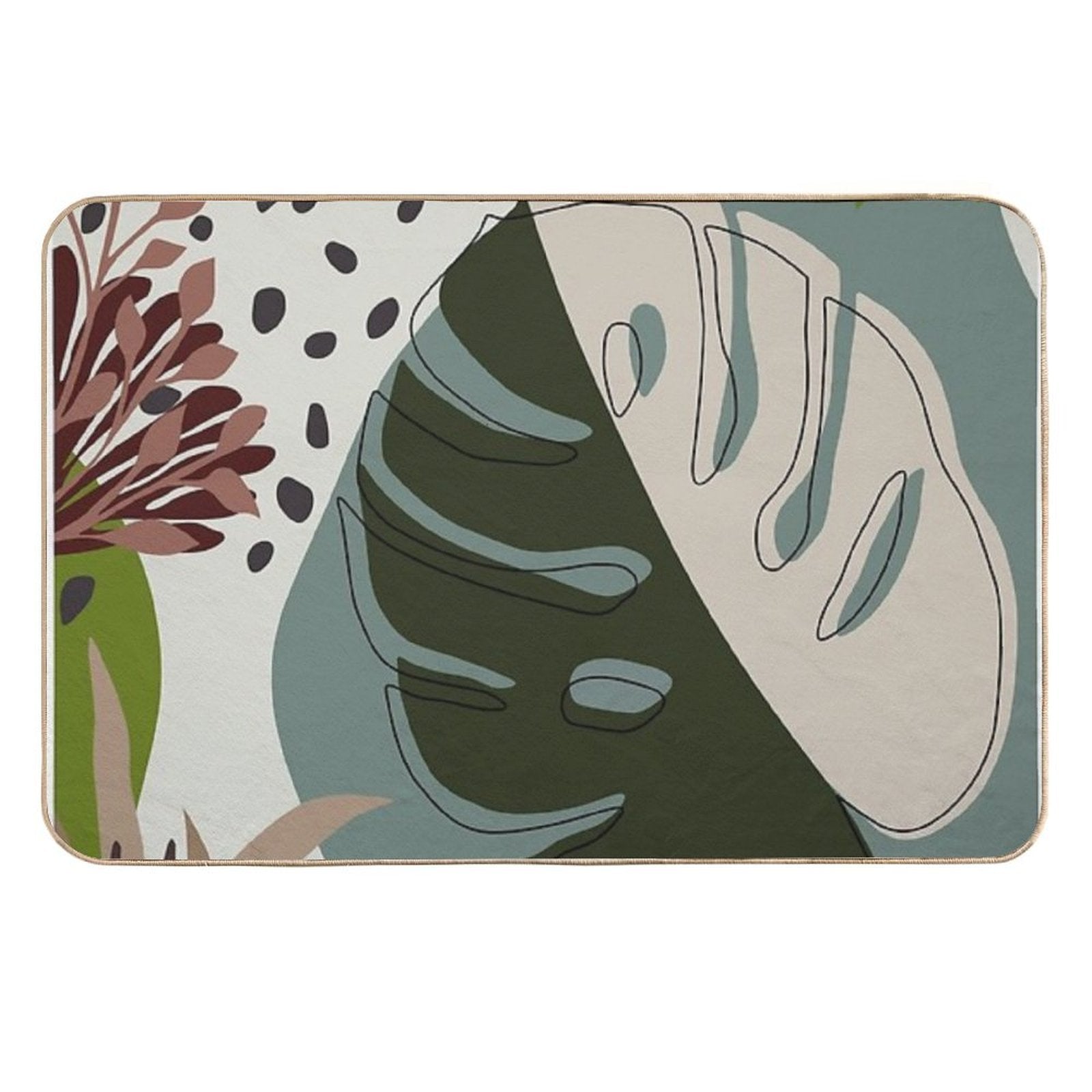 Summer Paradise Tropical Leavels  Long-Lasting Bath Mat